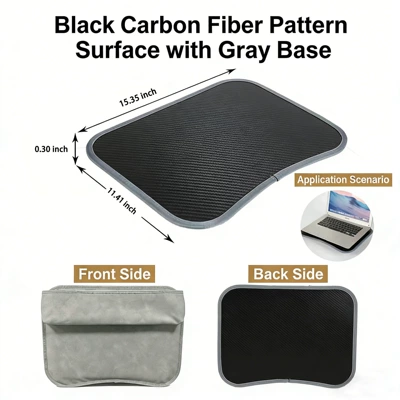 Car-Mounted Small Table, Lap Table, Multifunctional Car Dining Table, Laptop Table, Seat Gap Storage Box (Car table board) - carbon-fiber-style-collapsible-with-gap-filler