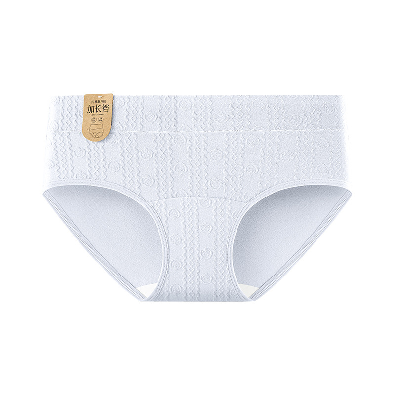 Cómodo calzoncillos de algodón transpirables de alta elasticidad 9A antibacteriano alarga la entrepierna de algodón jacquard de cintura media ropa interior de mujer de algodón vegetal