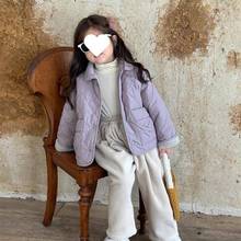 女童新款外套格子2024冬季宝宝套装加厚保暖儿童短款加绒韩版