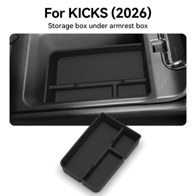 Suitable for 26 models of Nissan KICKS right-hand drive vehicles, center console armrest box storage box, car accessories and modification parts (Car storage bag/box) - 26-models-of-nissan-kicks-armrest-box-bottom-tray-right-hand-drive-models