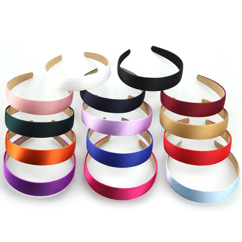 3cm Satin Headband Solid Color Simple Hairband European and American Foreign Trade Headband Wide Edge Full Wrap Fabric Hairpin Hair Accessory 3cm Satin Headband Solid Color Simple Hairband European and American Foreign Trade Headband Wide Edge Full Wrap Fabric Hairpin Hair Accessory