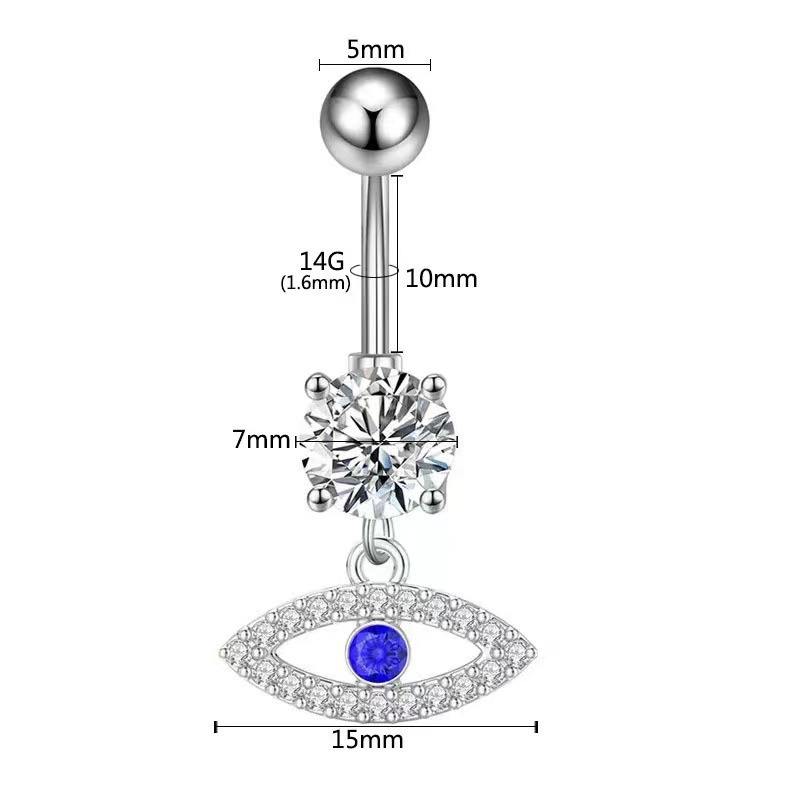 Evil Eye Bauchnabelpiercing Für Damen Aus Edelstahl Schmuck_voghion.com