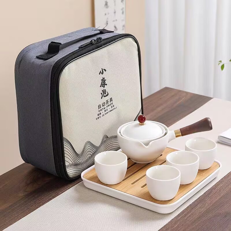 360 ° ティーポットセラミックシングルポット中国家庭用フィルターティーメーカー黒陶器カンフーティーセットサイドハンドル 1 ポット 4 カップ|undefined