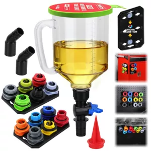 Multifunctional car-specific funnel 18PC for adding oil, gasoline, diesel, and antifreeze, auto repair tool