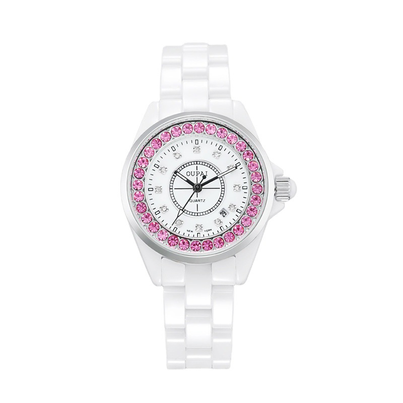 White hypoallergenic fashionable trend waterproof women's watch