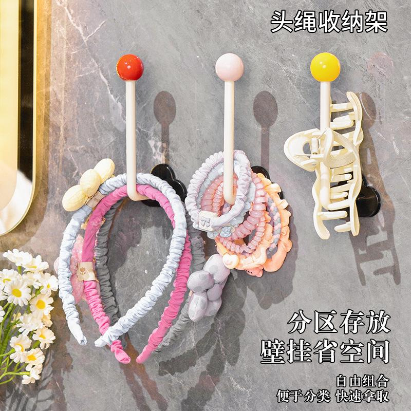 Toilet Headline Storage Rack Hairband Headband Storage Rack Bathroom Hole-free Hook Hair Accessories Hairpin Rubber Band Headband