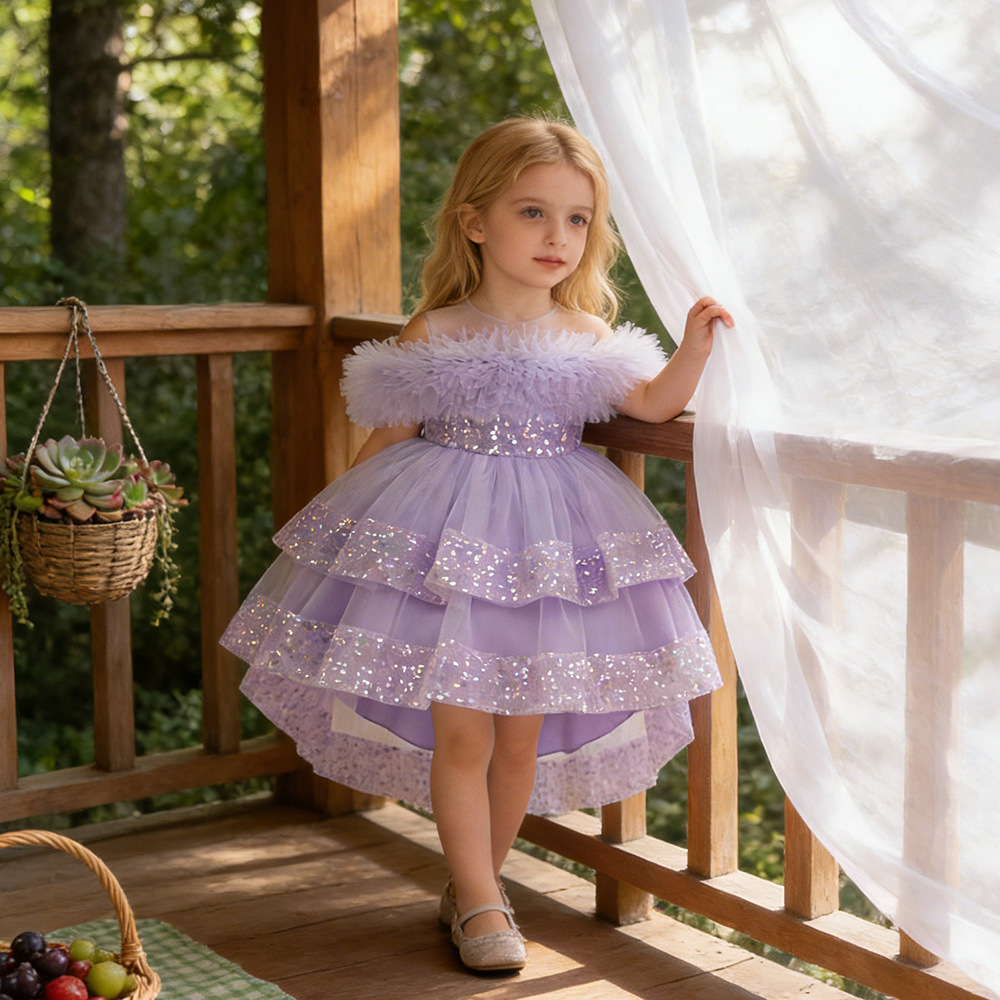 Vestido de niños de Amazon, vestido de princesa, lentejuelas, vestido de fiesta de niña de flores, vestido de noche de un año de bebé