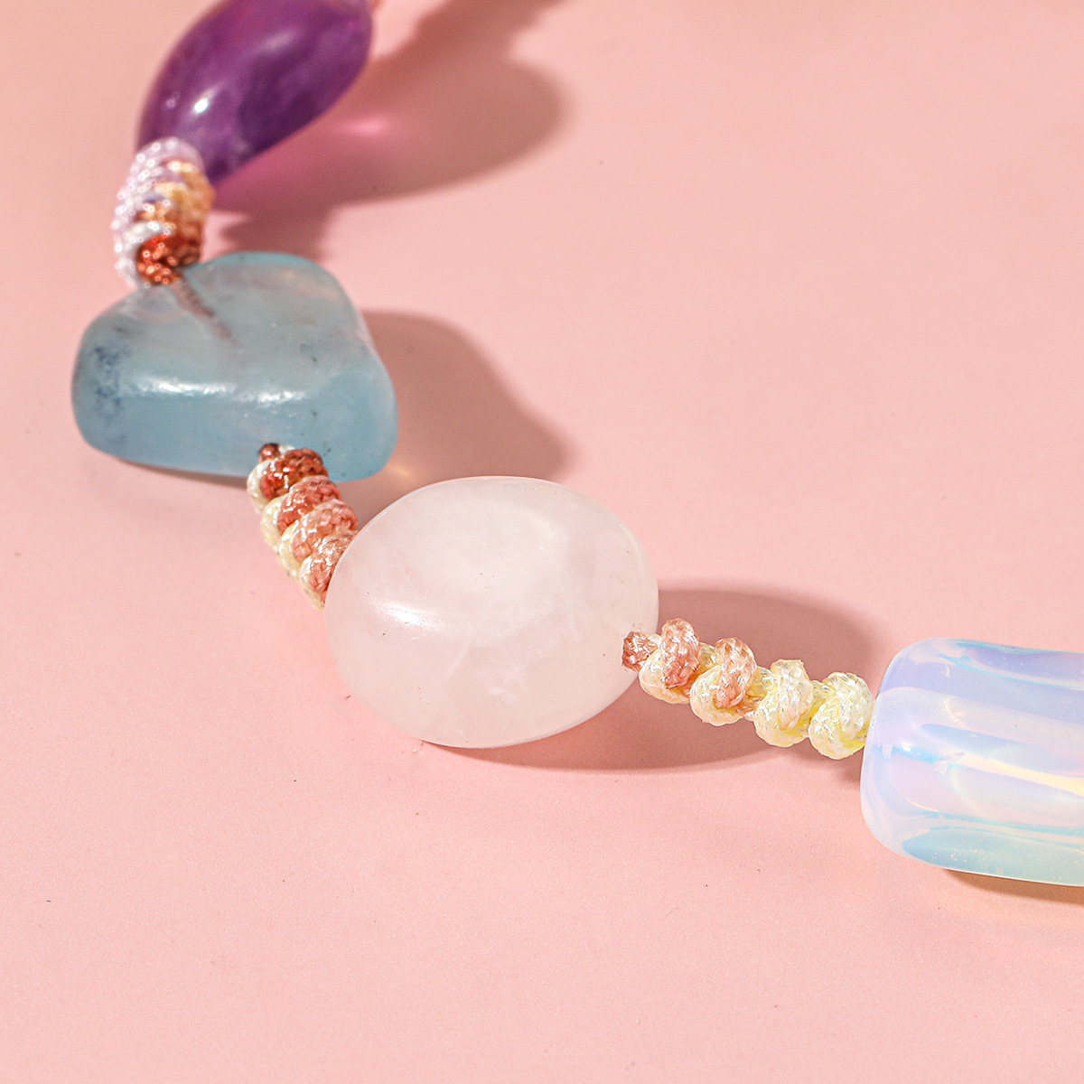 Sweet Geometric Artificial Crystal Knitting Bracelets