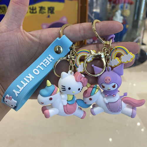 Cute Cartooon Sanrio Plush Doll Kuromi Keychain Creative Cartoon Figure Ornament Gift Mobile Phone Doll