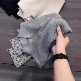 法式半高领精致钩花镂空针织衫女秋冬别致绝美漂亮内搭打底衫上衣