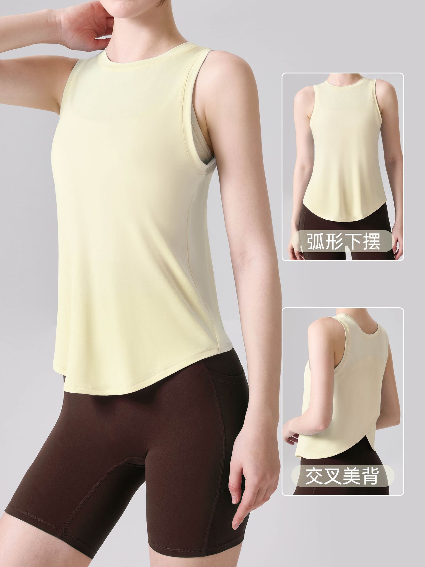 Primavera y verano chaleco de yoga para mujeres sin mangas al aire libre suelta correr bicicleta fitness mangas cortas secado rápido bádminton chaqueta deportiva