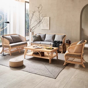 Rattan sofa home Southeast Asia living room recliner country balcony coffee table three rattan chair combination bed & breakfast furniture