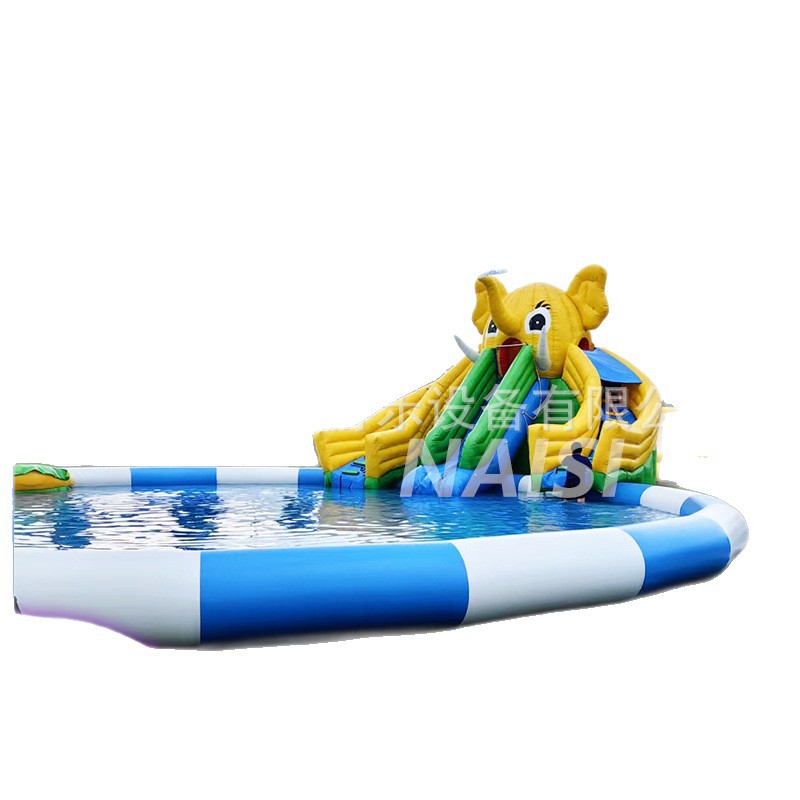 gran parque acuático móvil al aire libre soporte piscina infláble tobogan de agua para niños piscina infláble agua