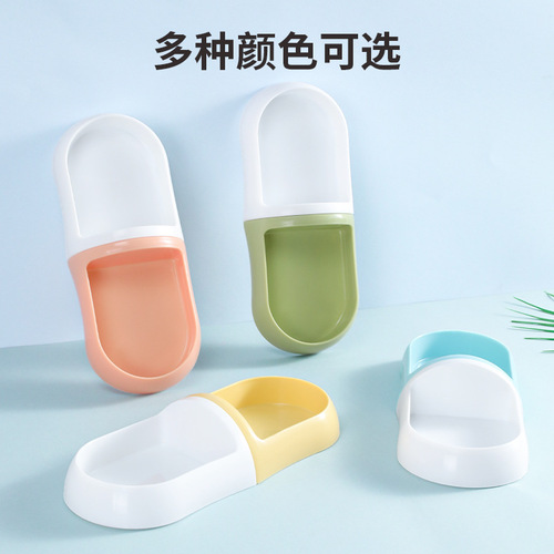 New plastic cat bowl combination capsule color matching double bowl oval cat and dog feeding basin pet supplies wholesale