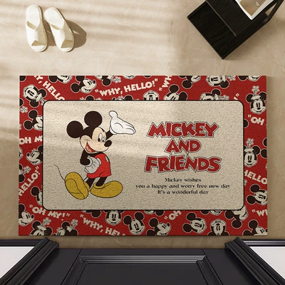 Care For, Entrance Door Carpet Can – Avtomobil döşəmə paspasları - heartwarming-mickey-red-edge-4060cm-silk-circle-wear-resistant-and-dirt-resistant