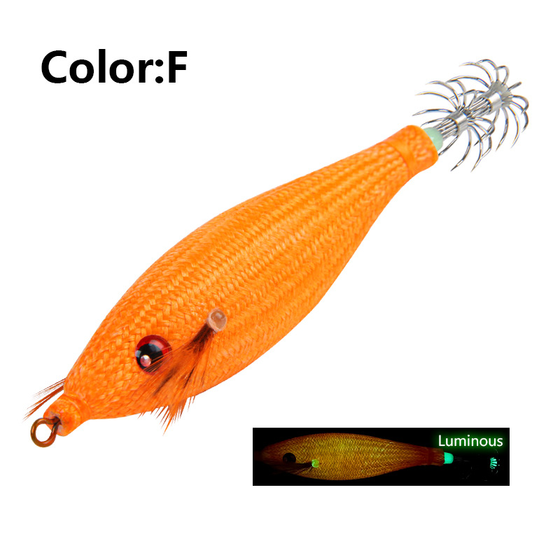 LT130827 nuevo camarón de madera Toto tejido luminoso falso cebo gancho de calamar gancho de la explosión