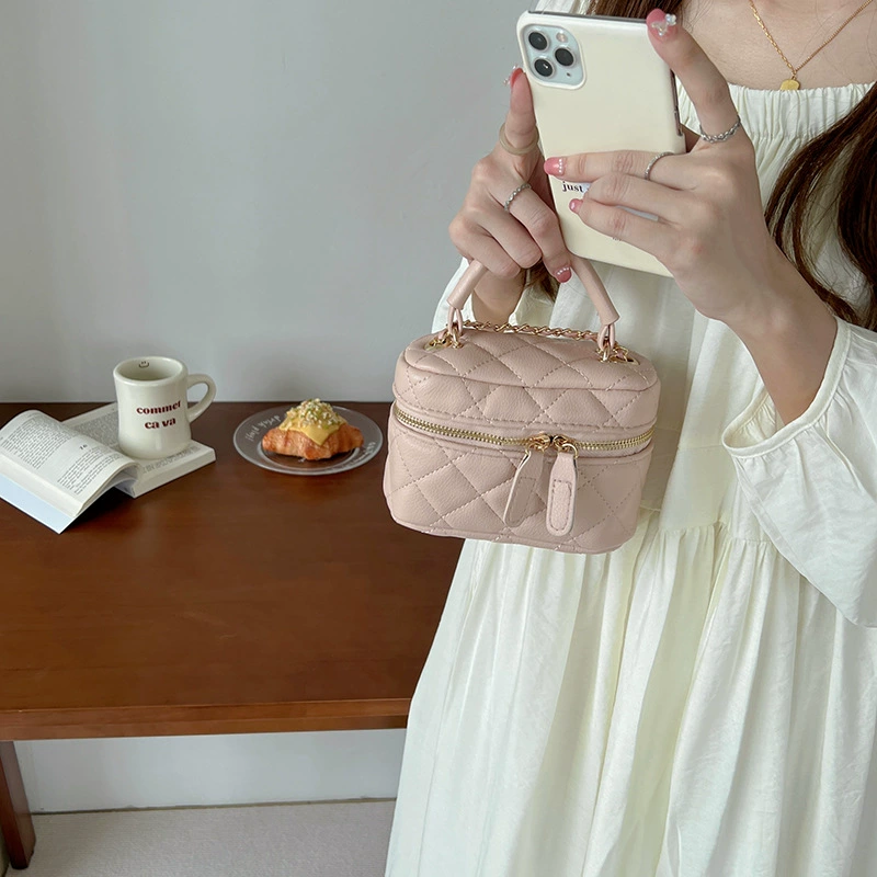 Однотонная мини-сумка с Quilted? Chanel-стиль цепь, 11×15×7 см, место под телефон 5.5"