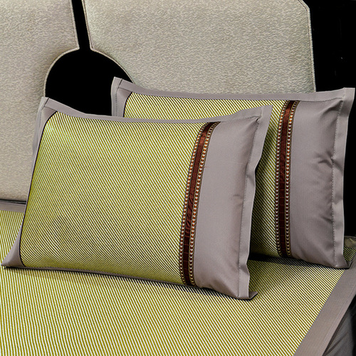 High-quality ice rattan mat three-piece set, foldable health-preserving embroidered double-sided air-conditioned mat and fitted sheet rattan mat three-piece set