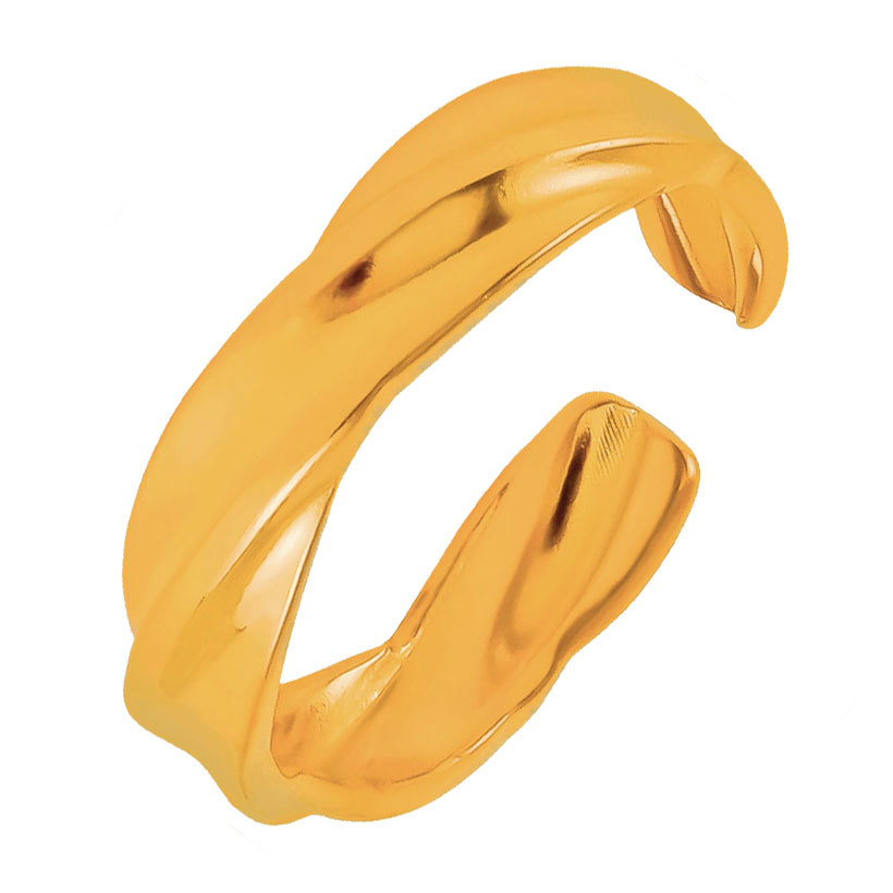Europäischer und amerikanischer grenzüberschreitender, übertriebener, personalisierter, strukturierter, offener Zeigefingerring aus Edelstahl für Damen_voghion.com