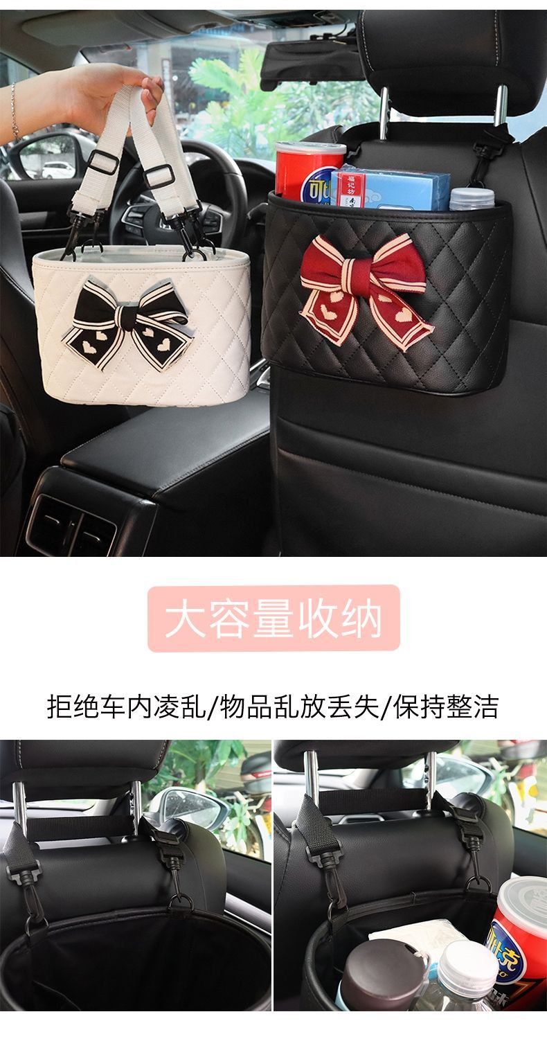 Car Seat Storage Box Storage Bag Trash Can Cartoon Car Seat Back Organizer Hanging Bag Car Supplies