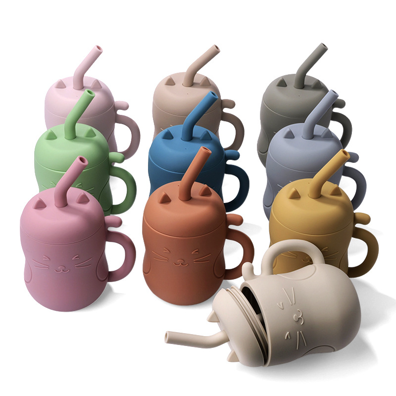 Infant drinking cup silicone sippy cup baby home eating and drinking water Cup maternal and child supplies spot wholesale