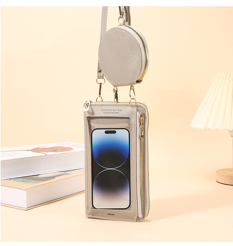207g Weight Zipper Closure Type Single Shoulder Strap Strap Type Phone Wallets Bags Type Casual, Daily Occasion PVC Material Solid Color Pattern All Seasons Season Unisex Gender Vintage Style, Classic Style Style Square Shape Small Size Unisex Solid Color PVC Zipper Phone Wallets 18