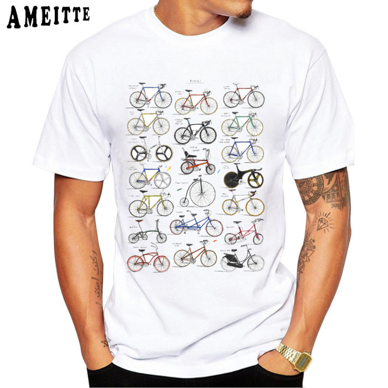 アマゾンwishクロスボーダー欧米趣味自転車プリント柄丸首半袖tシャツ男性上着速売通|undefined