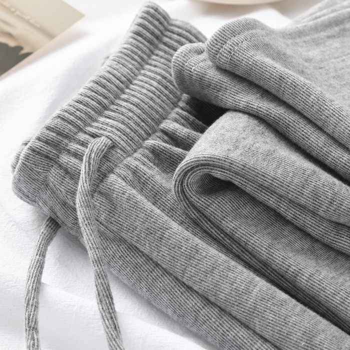 Sheep Wool Spring, Autumn, and Winter Soft and Comfortable Narrow Straight-Leg Drapey Wide-Leg Pants for Women, Lazy Style Sweatpants