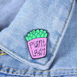 厂家直销跨境欧美新品卡通可爱多肉植物胸针衣饰包包配饰