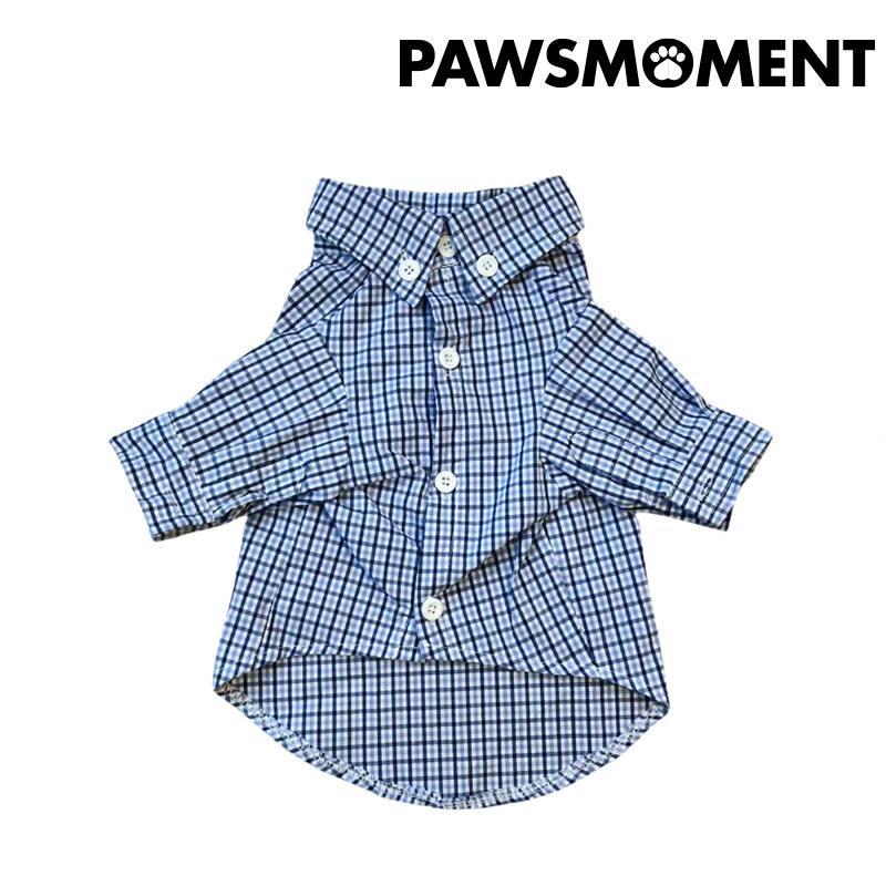 라이트 블루 체크 무늬 셔츠