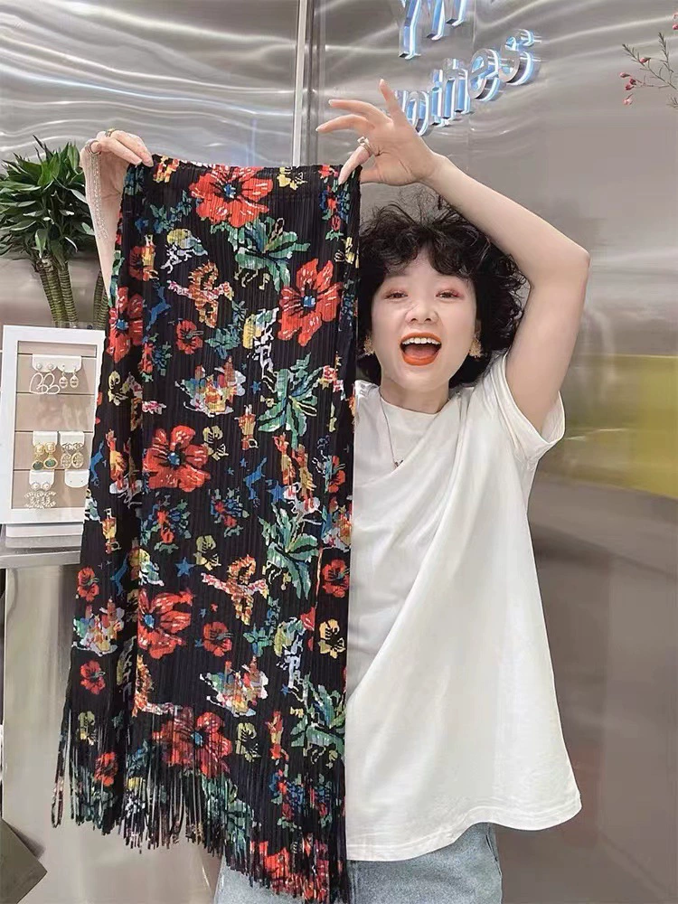 Sanzhai lifetime flower skirt spring and summer new products lazy graffiti printed