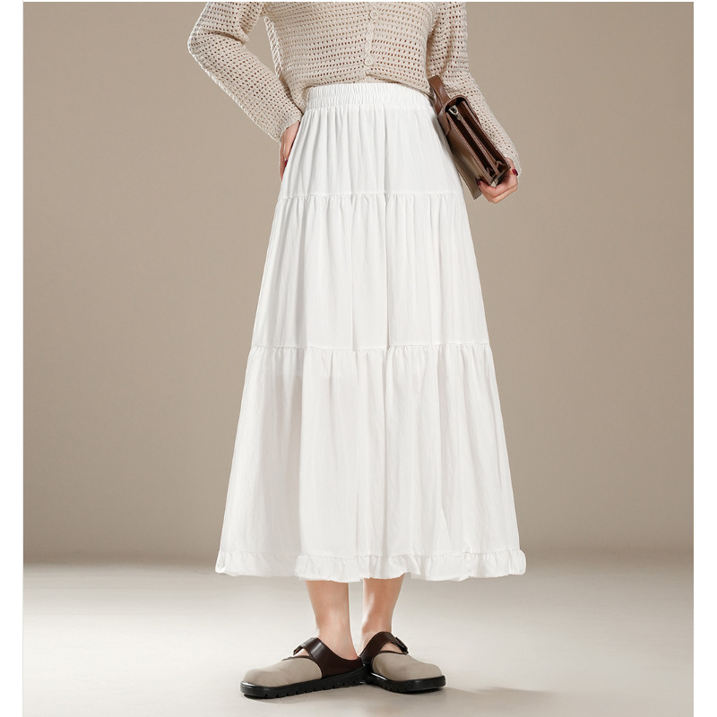 White Lace Skirt Cake Skirt 2025 Spring and Summer New Skirt Sweet Girl Cute White Moonlight Small Long Skirt