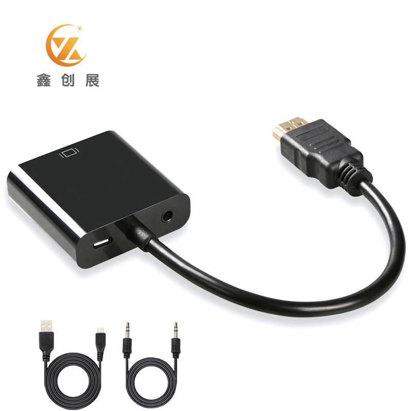 Transfronterizo caliente HDMI a VGA línea HD 1080p portátil decodificador convertidor HDMI a VGA