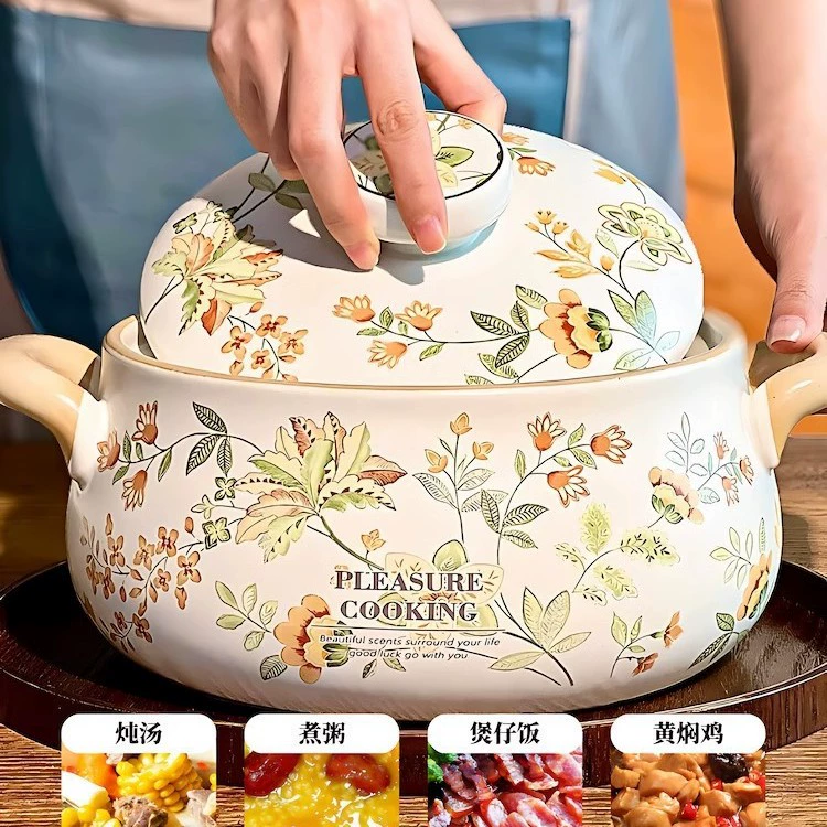Гламурный Клейпот, глиняная кастрюля для тушения Цанхуадзя, сухая и неповрежденная, глиняная рисовая кастрюля, белая керамика, высокая эстетика