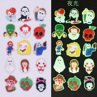 [Luminous Fluorescent Absorbing Halloween Skull Series] PVC Soft Rubber Cave Shoes Shoe Flower Shoe Buckle Bracelet Jewelry