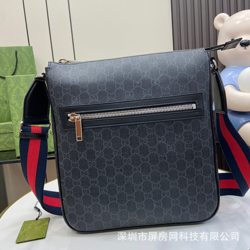 Gucci qara orta ölçülü çarpaz çiyin çantası, kişi üçün