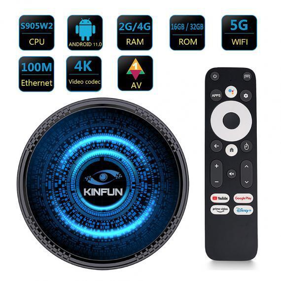 Android Tv Box Android Tv Box Iptv Network Player Kinfun Dual-Band Wifi with Bluetooth