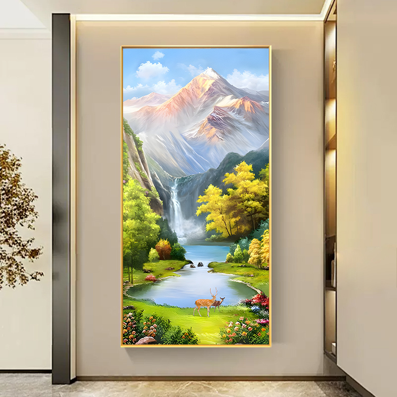 Sunshine over the Golden Mountain Hanging Painting Entrance Painting Oil Painting Treasure Landscape Painting High-End Scenery Corridor Aisle Decoration Facing the Door Sunshine over the Golden Mountain Hanging Painting Entrance Painting Oil Painting Treasure Landscape Painting High-End Scenery Corridor Aisle Decoration Facing the Door