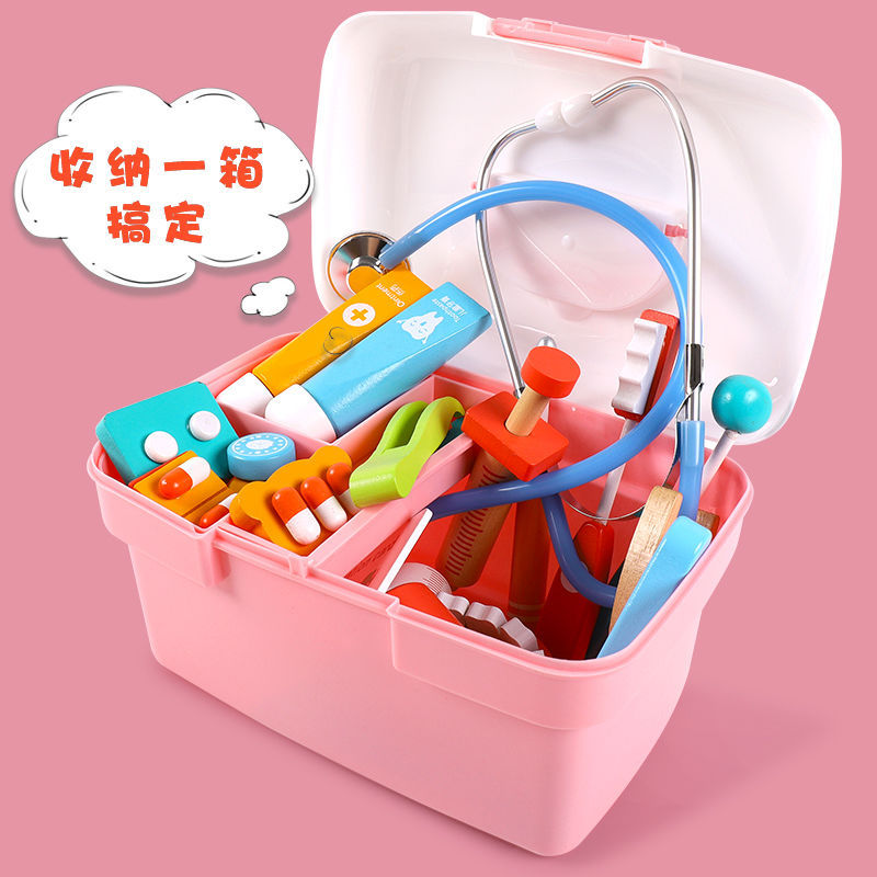 Los niños juegan casa pequeño doctor enfermera traje niños y niñas estetoscopio inyección Caja de Herramientas juguetes del bebé