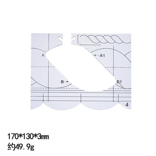 6-Piece Asymmetric Sewing Patchwork Ruler Acrylic DIY Sewing Template Patchwork Tool