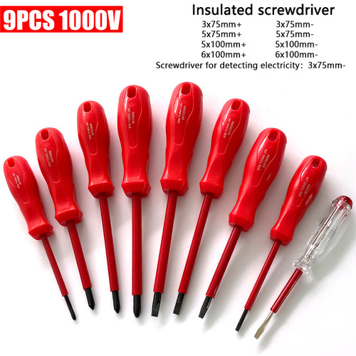 Insulated screwdriver set electrician screwdriver repair combination tool strong magnetic cross slot screwdriver manufacturer wholesale
