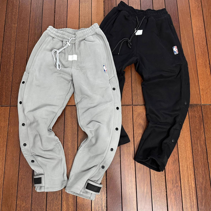 Autumn and Winter Fog Collaboration Nb New Double-Breasted Velcro Jogger Fleece Sweatpants Unisex