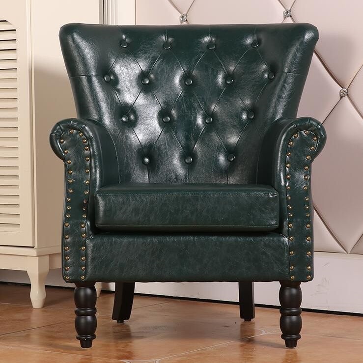 European-style retro minimalist American cigar chair, leather and mesh design, popular single-person sofa for home use, suitable for small apartments and balconies, a comfortable sofa for relaxing