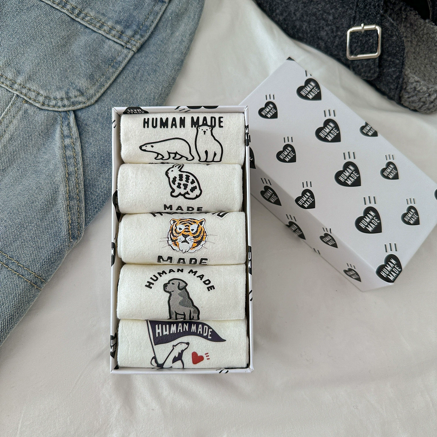 HUMANMADE упакованные хлопковые носки мультфильм лета тонкие лодочные носки носок с тигровой головой полярный медведь впитывающие воздухопроницаемые невидимые носки