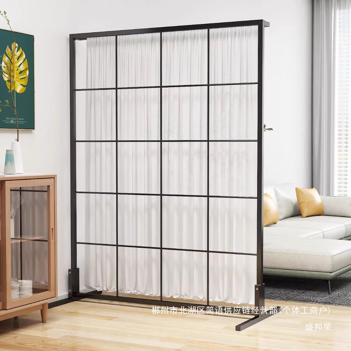 Fábrica directa de pantalla de hierro forjado decoración de partición de cortina de dormitorio sin perforación de pared divisoria de oficina hueca profunda