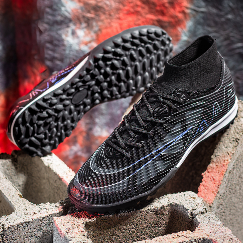 Reproducción transfronteriza de la Copa del Mundo C Luo Thorn 15 Zapatos de fútbol Putian Zapatos deportivos de entrenamiento de hierba de clavos largos de caña alta para hombres