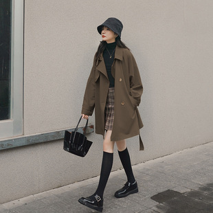Real shot fashion windbreaker coat Women's Spring and Autumn 2023 new Korean version of High sense long popular British wind coat