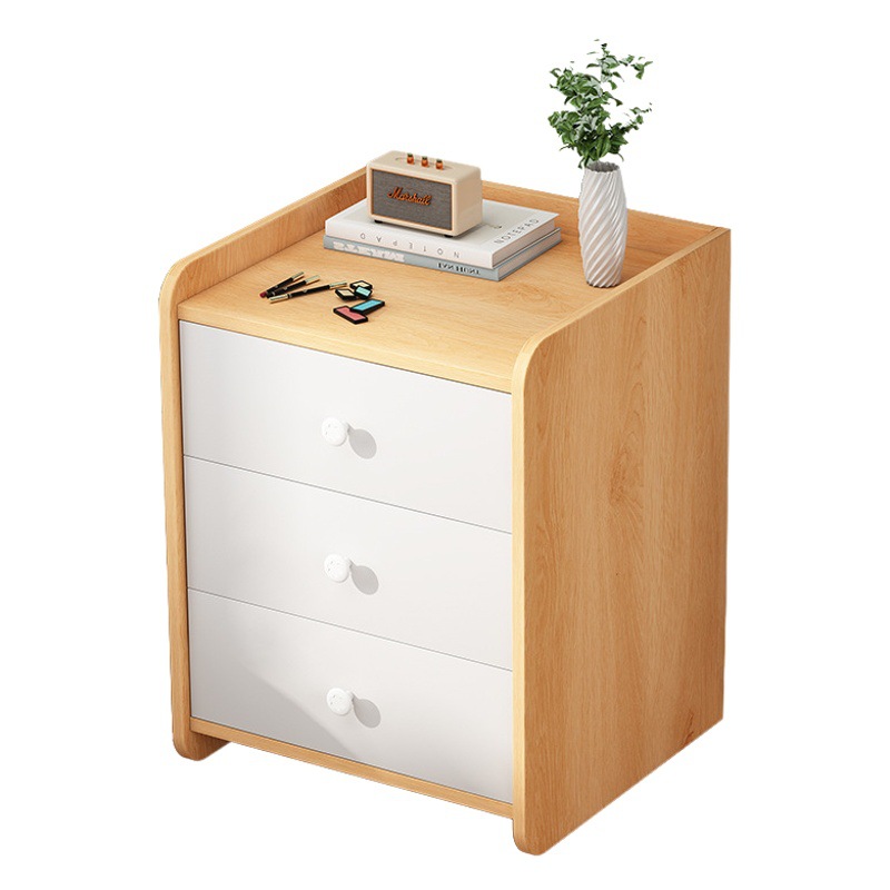 Mesita de noche moderno minimalista dormitorio simple pequeño tres cajones mesita de noche gabinete de almacenamiento en el hogar mini armario