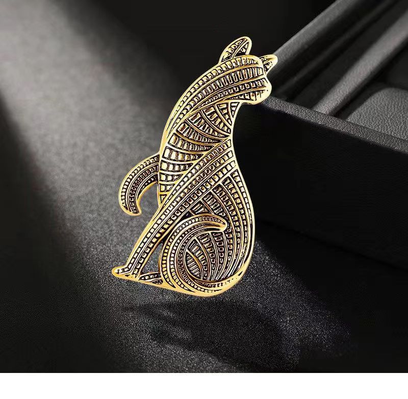 Alloy Material Cat Pattern Retro Pin Cat Alloy Plating Unisex Corsage