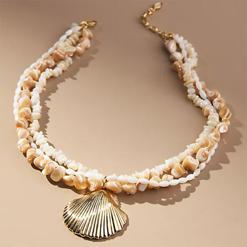 Women's Gender Casual Beach Simple Style Shell Shell Titanium Steel Wholesale Pendant Necklace